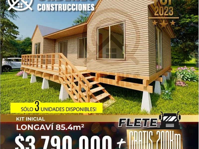 Casas modulares madera 85.4 m2 Chile 