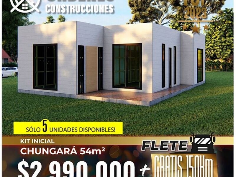 Casas modulares madera 54 m2 Chile 