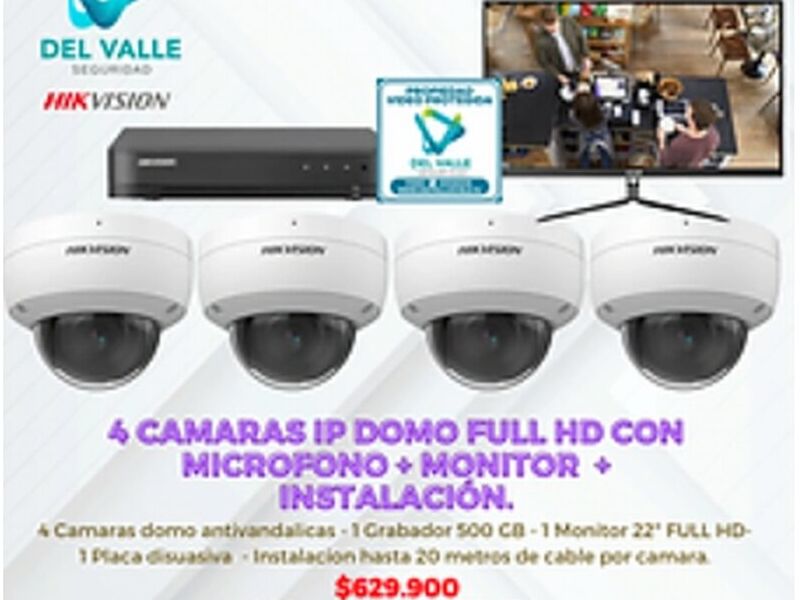 Kit 4 Camaras IP Antivandalicas Chile