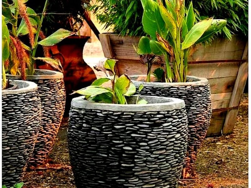Maceta circular piedras Mexico