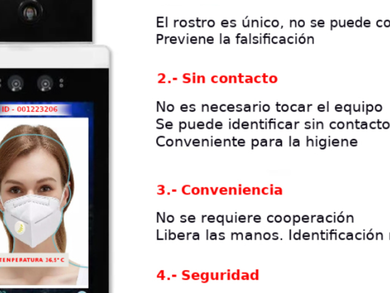 Biometrico facial HD chile