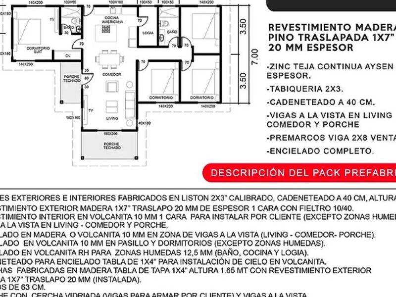 Casa Prefabricada 111m Melipilla