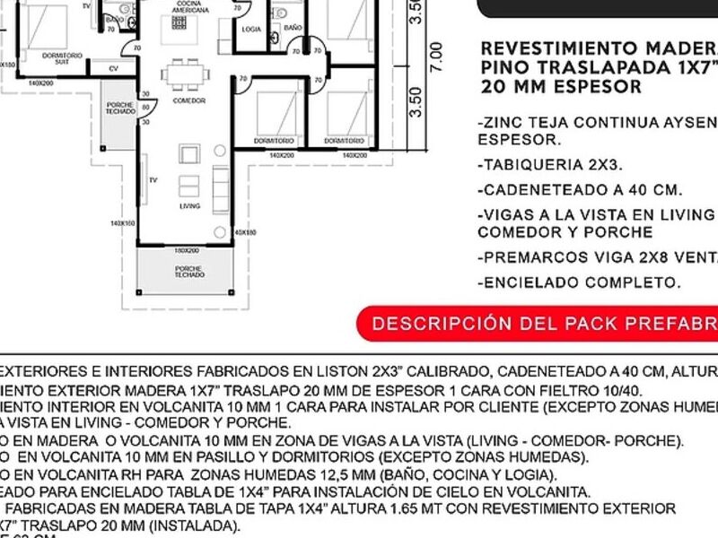 Casa Prefabricada 119m Melipilla
