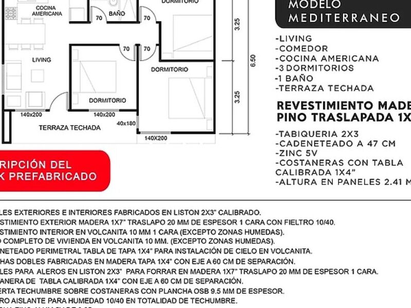 Casa Prefabricada 64m Melipilla