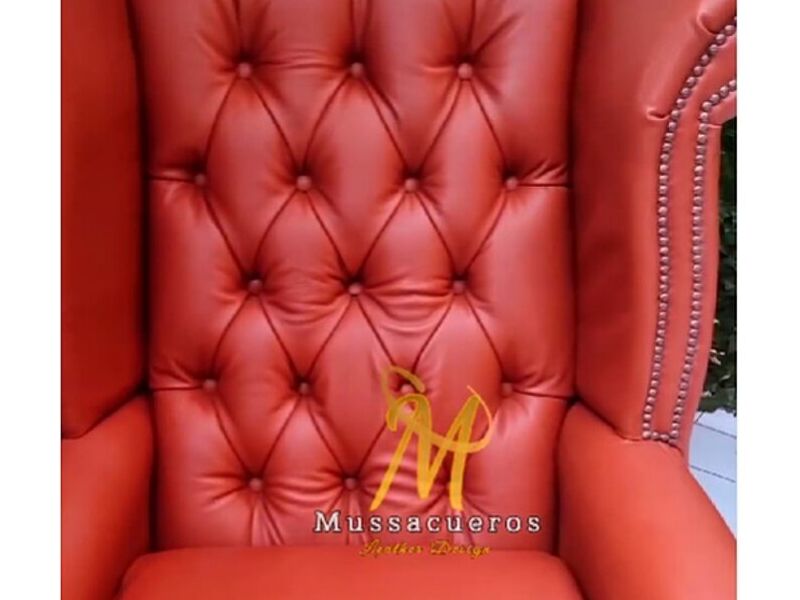 SOFA CUERO NARANJA CHILE
