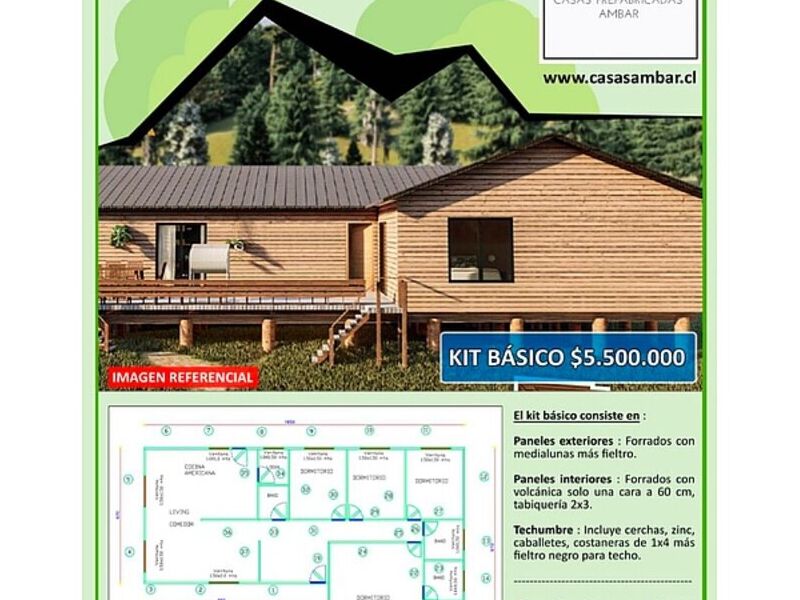 Casa 131 m2 4 aguas Paine