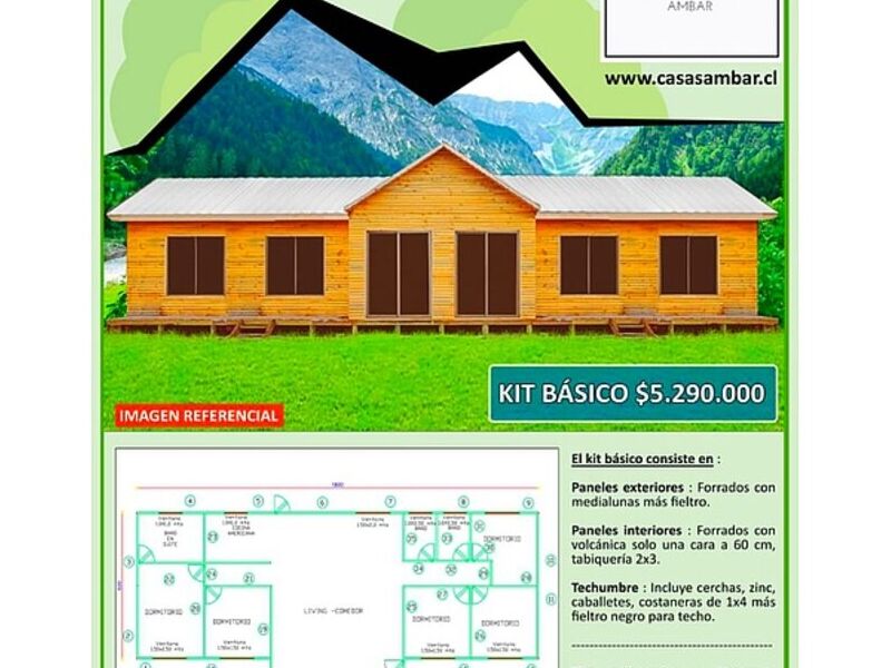 Casa 126 m2 4 aguas Paine