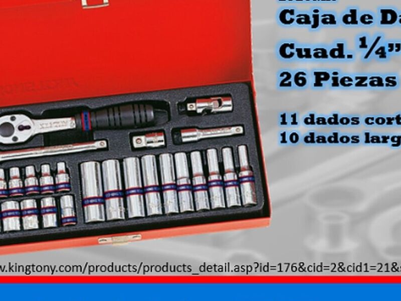 Caja de Dados 1/4" 26pzas CHILE