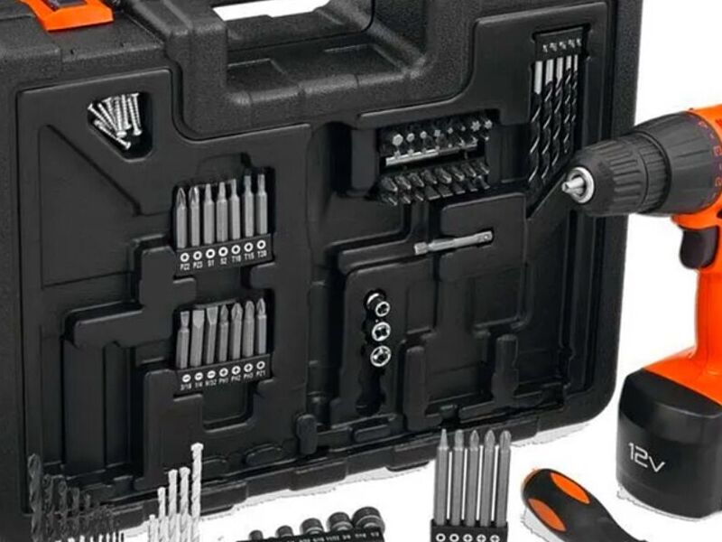 KIT TALADRO ATORNILLADOR 12V + 100acc Chile