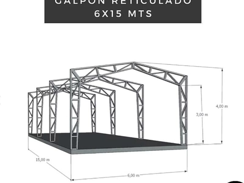 Galpón reticulado 6x15 mts Concepción
