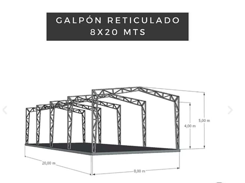 Galpón reticulado 8x20 mts Concepción