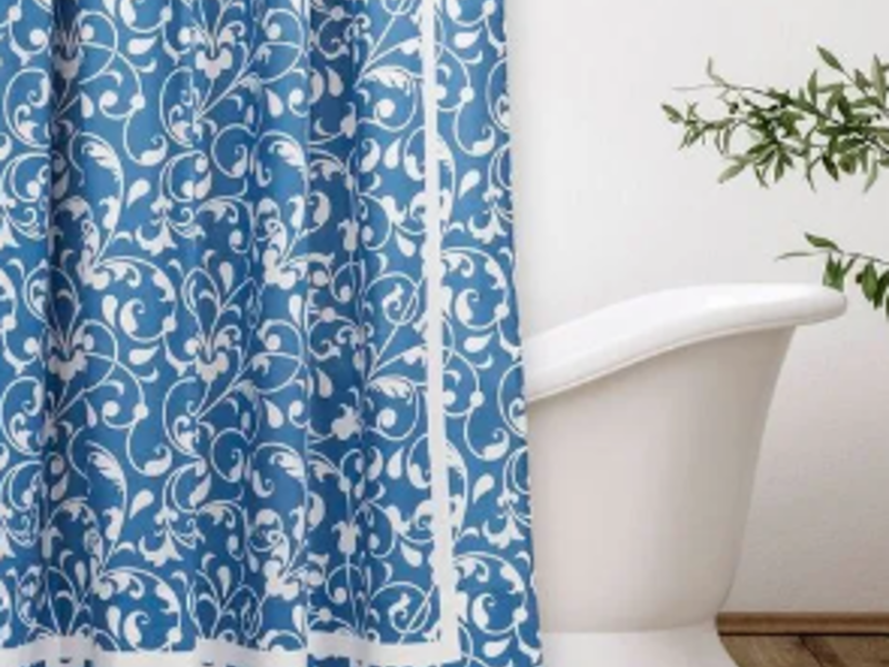 Cortina  Baño Estampada Saybrook Azul Chile