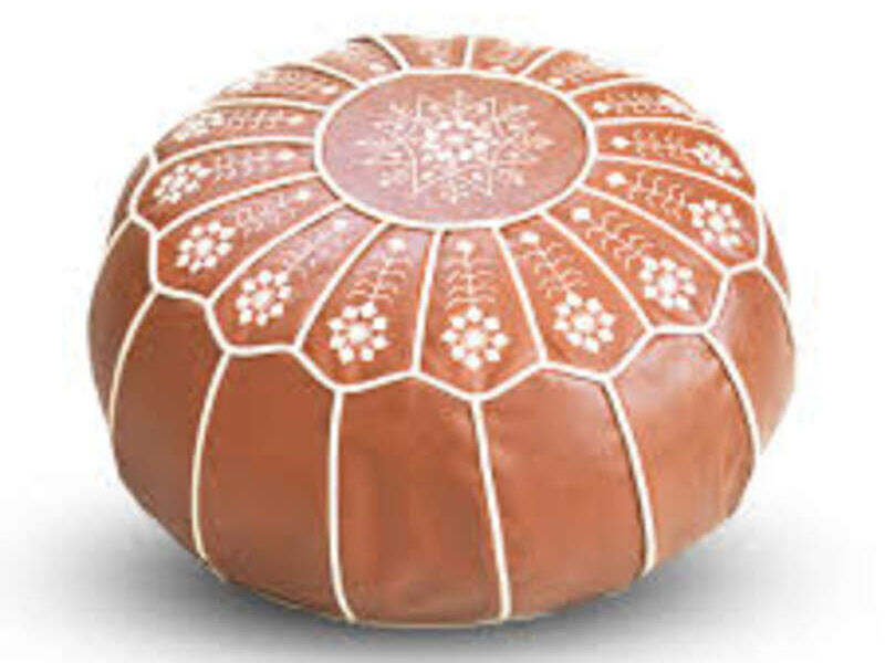 POUF DE CUERO CAMEL (MARRUECOS) Chile
