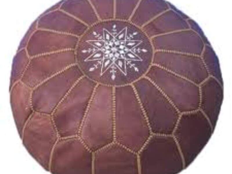 POUF DE CUERO DECORADO Chile
