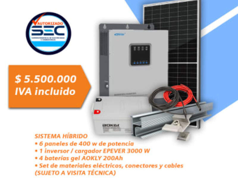 KIT OFF GRID 3.000 W P CHILE