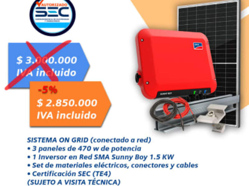 KIT ON-GRID 1.500 W P CHILE