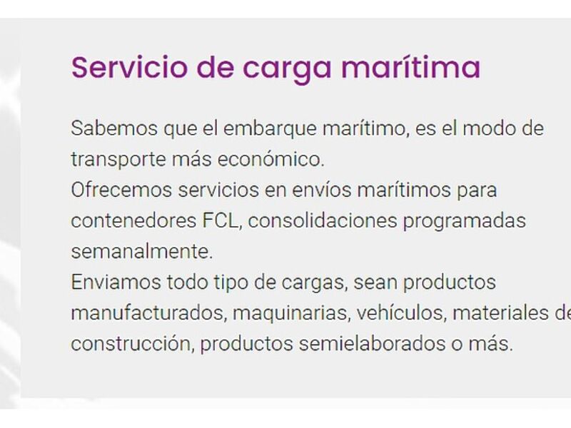 Servicio carga marítima Iquique 