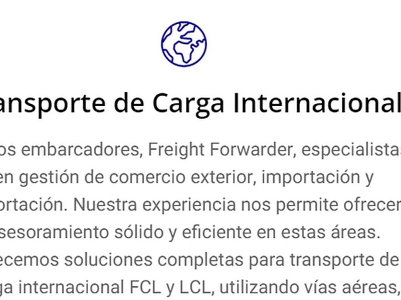 Transporte Carga Internacional Chile 