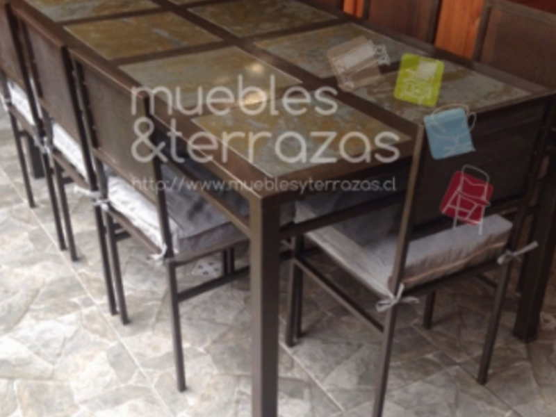 Comedor 8 sillas cuadradas malla Chile
