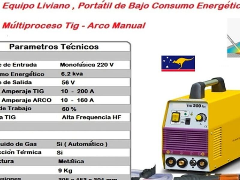 TIG 200 A Invertig Multisistema Chile