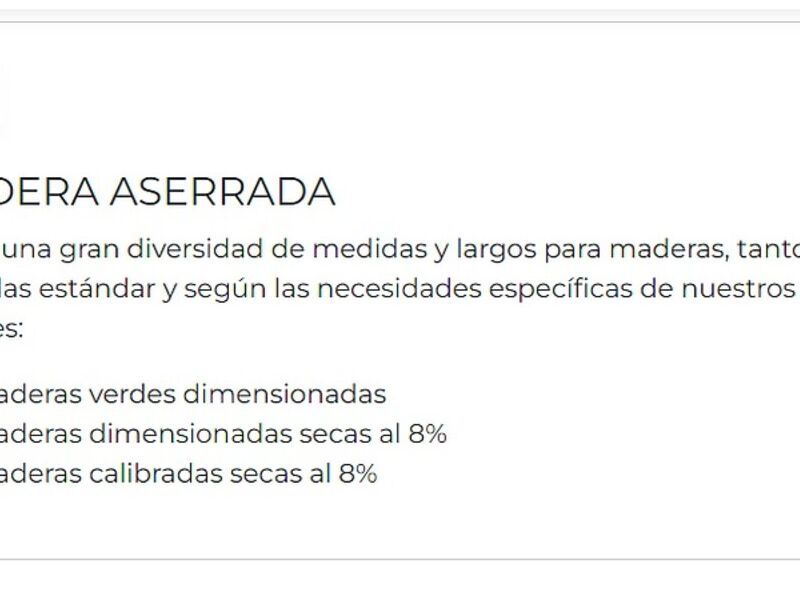 MADERA ASERRADA CHILE 