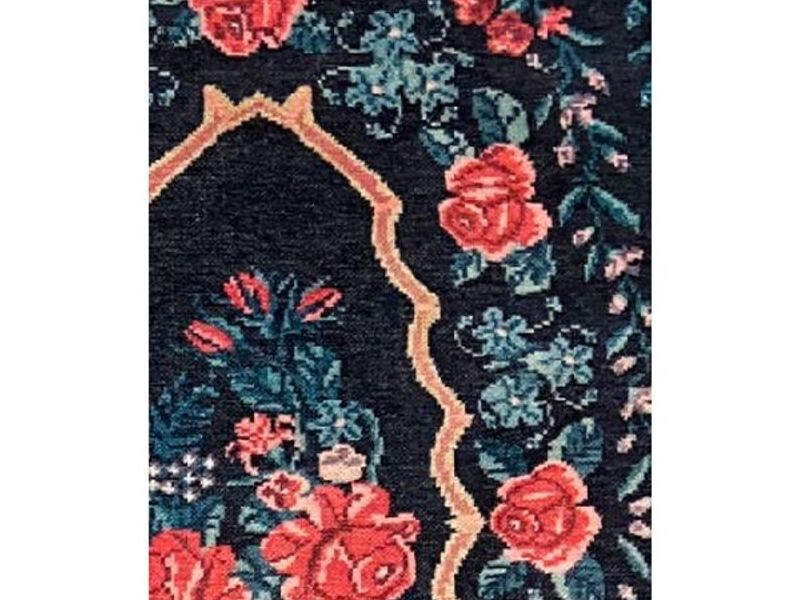 Alfombra Verde Pasillo Espejo Flores