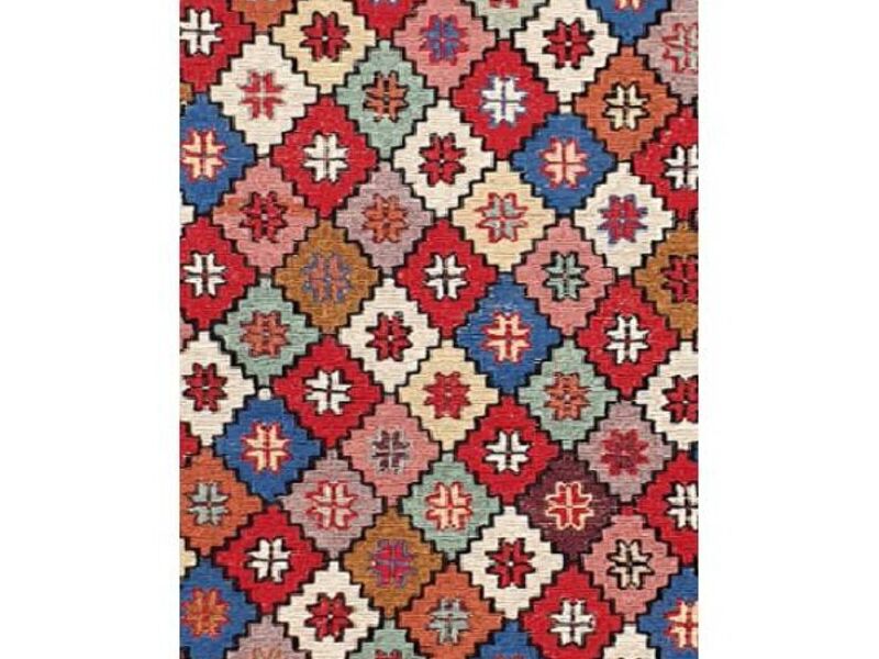 Bordada alfombra rombos – 1,10 x 0,80 mts.