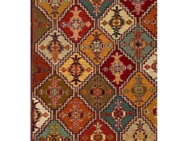 Bordada pasillera cuadros colores 2,80x0,80