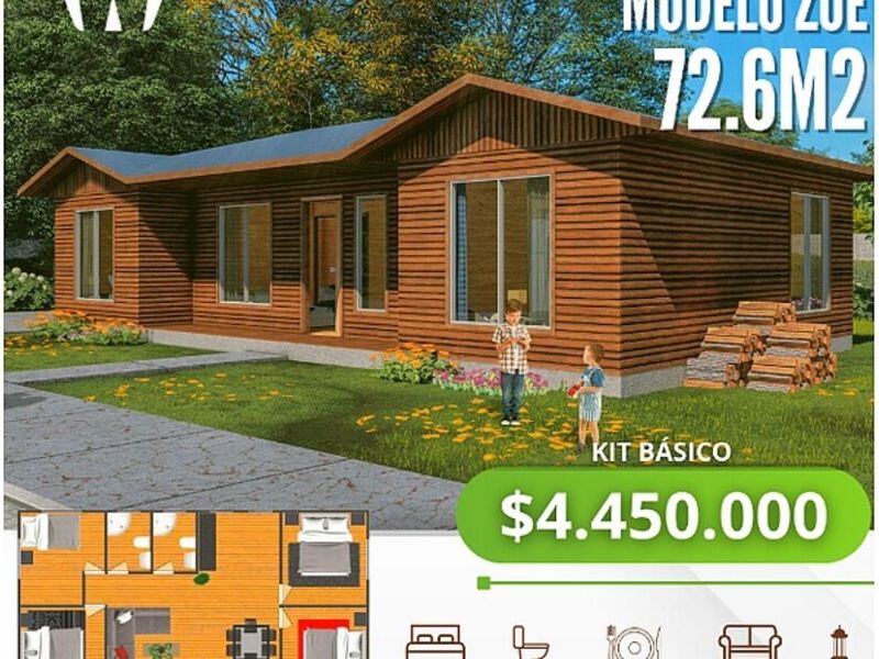 Casa prefabricada 72.6 m2  Chile 