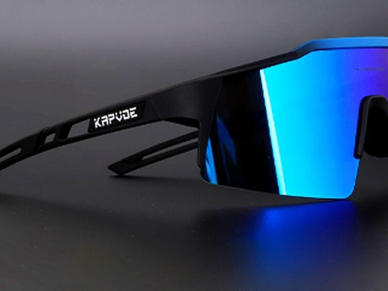 Lente polarizados marco negro mica azul
