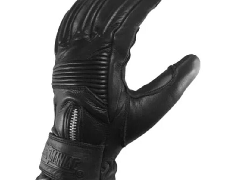Guante Moto Cuero Gas Maniac E-41 Negro