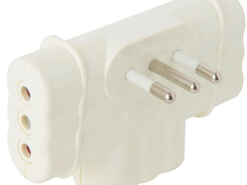 Adaptador triple plano ABS