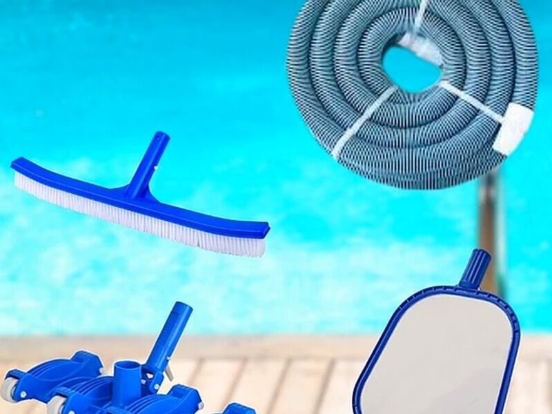 Kit Mantencion Piscina Aspirador 8 Ruedas