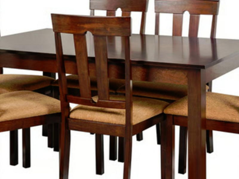 Juego  comedor 6 sillas 140x75 Café OVALLE
