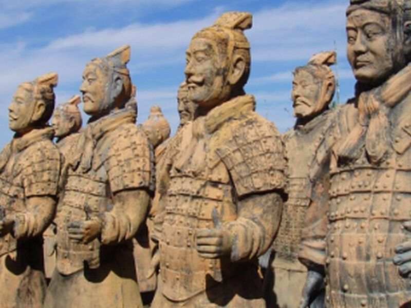 Escultura Soldado terracota Chile 