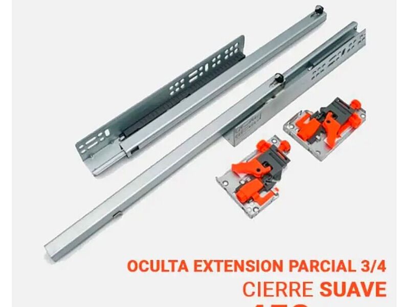 Corredera Oculta Extension 3/4 Suave 450mm