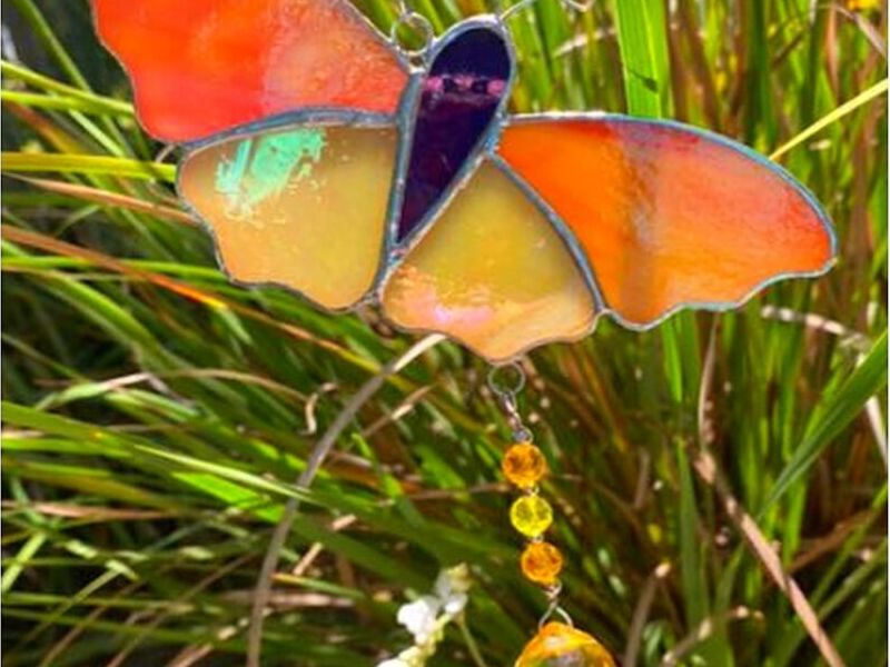 Vitral mariposa Chile