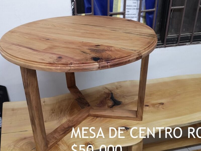 Mesa de centro redonda Roble Chile