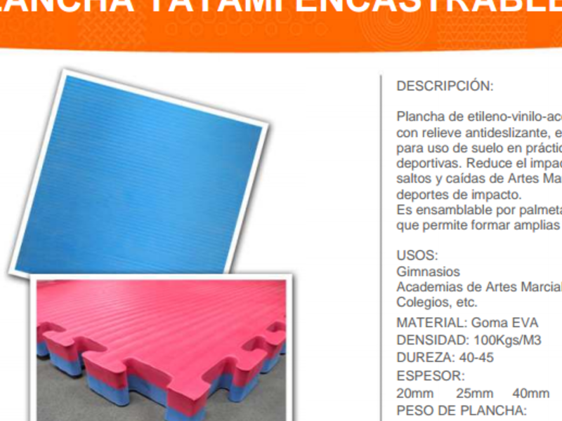 Plancha Tatami Encastrable Chile