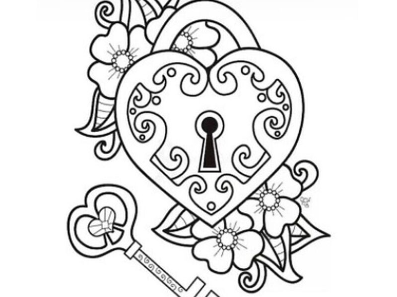 Sticker vinilo corazon llave Chile