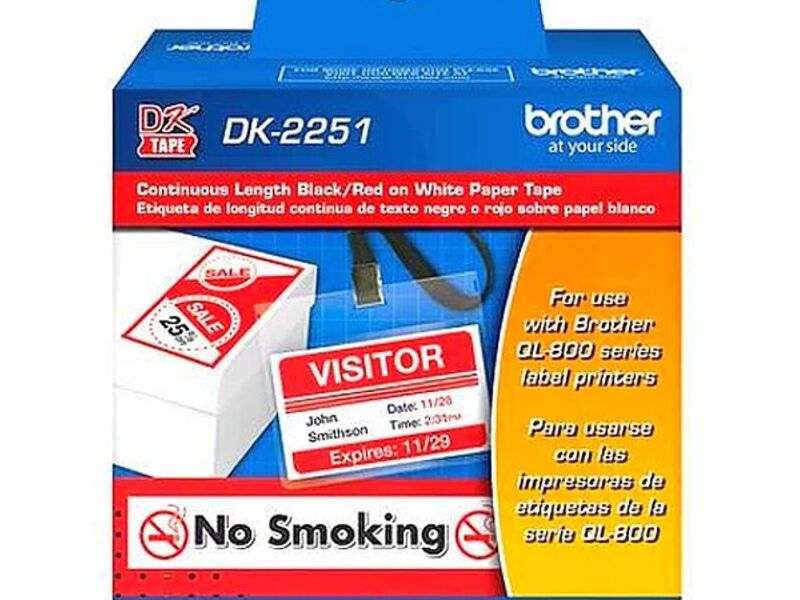 Etiquetas DK 2251 Texto N/R 62mm x 15.24mts