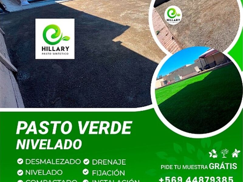 Pasto verde nivelado Chile