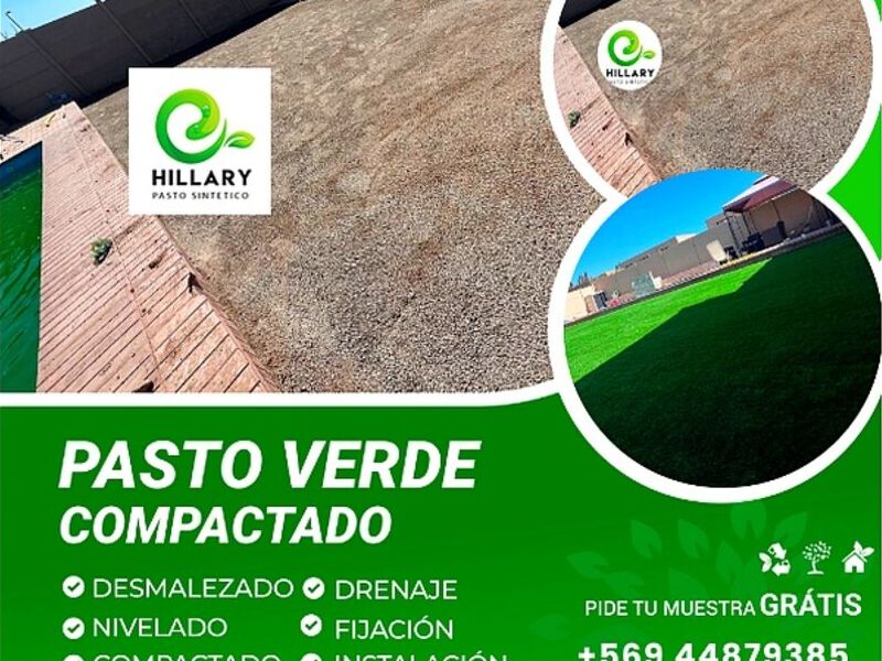 Pasto verde compactado Chile