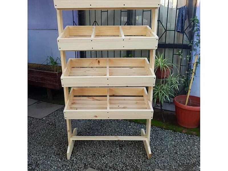 Expositor alto de vegetales de madera Chile