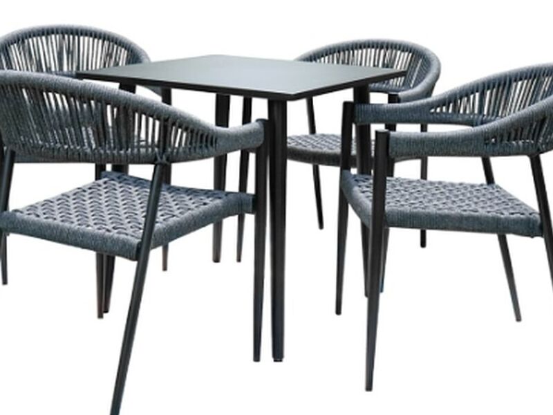 Juego de Terraza Comedor Myconos Negro Chile 