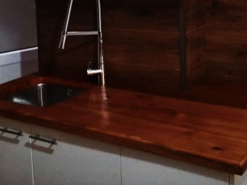 fregadero cocina madera Chile