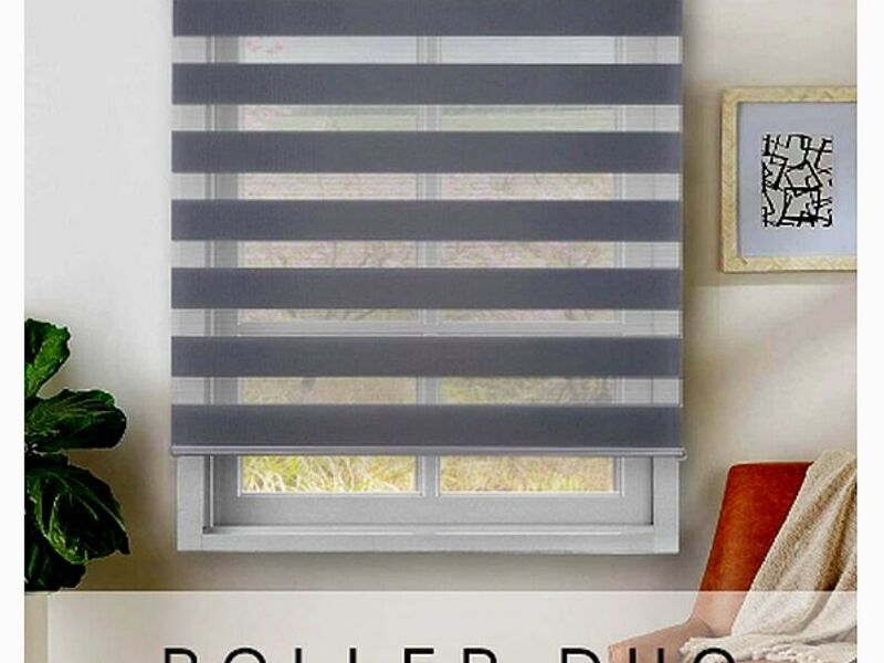 Cortina roller duo gris claro Chile