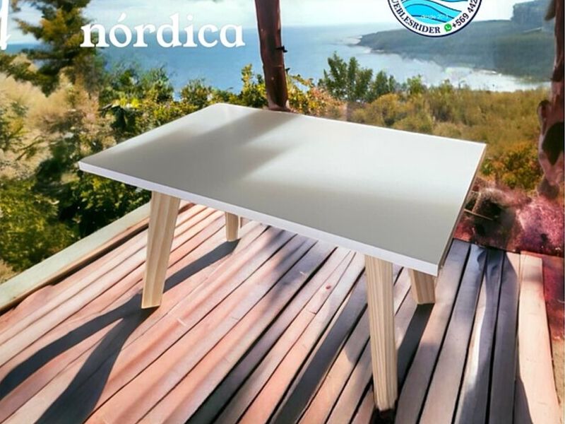 Mesa de centro nórdica blanca Chile