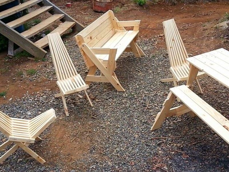 Muebles para exterior madera de abeto Chile