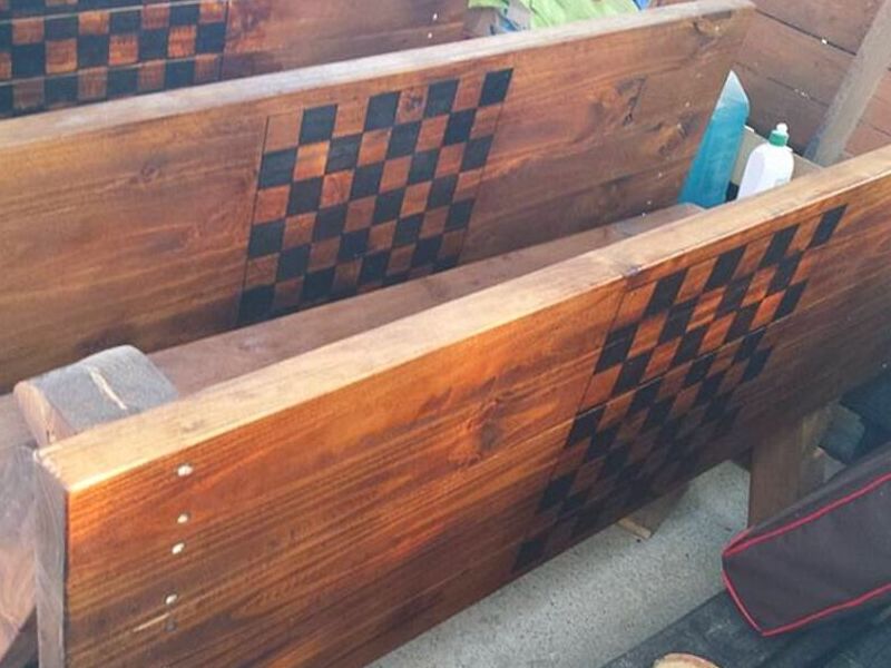 Mesa de picnic plegable tablero ajedrez Chile